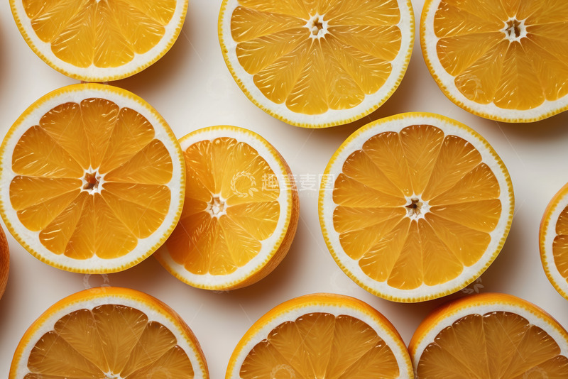 高清大图下载【趣麦麦图】切片橙子整齐排列