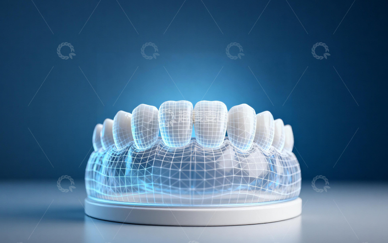 高清大图下载【趣麦麦图】科技感牙齿模型三维渲染图
