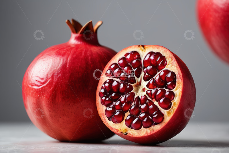 高清大图下载【趣麦麦图】红石榴特写及切开状态
