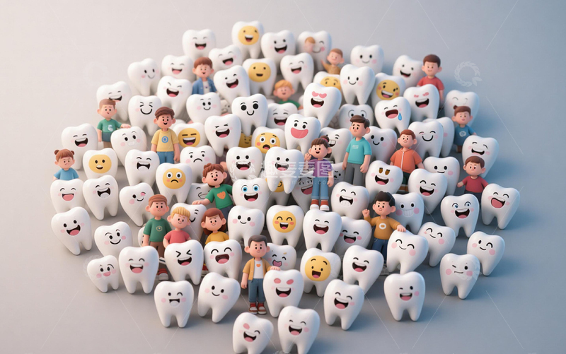 高清大图下载【趣麦麦图】卡通牙齿与儿童玩具组合创意摄影