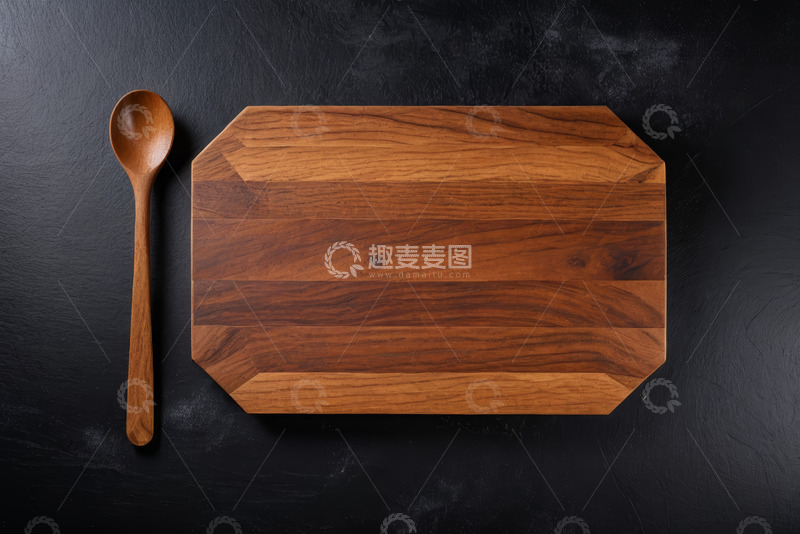 高清大图下载【趣麦麦图】木质砧板与木勺静物展示