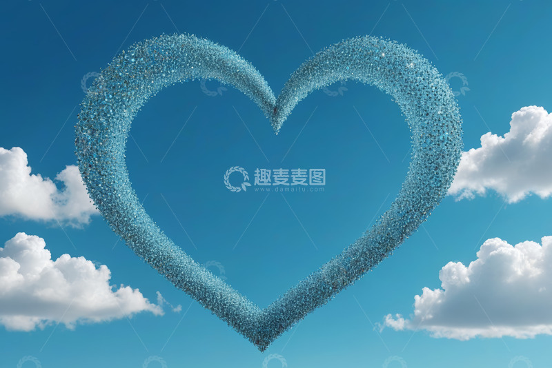 高清大图下载【趣麦麦图】蓝天中的心形图案