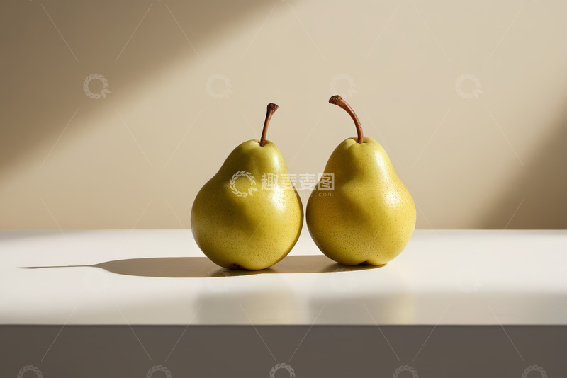 高清大图下载【趣麦麦图】两只梨子静物展示