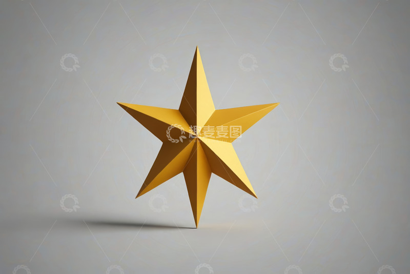 高清大图下载【趣麦麦图】立体金色五角星装饰素材
