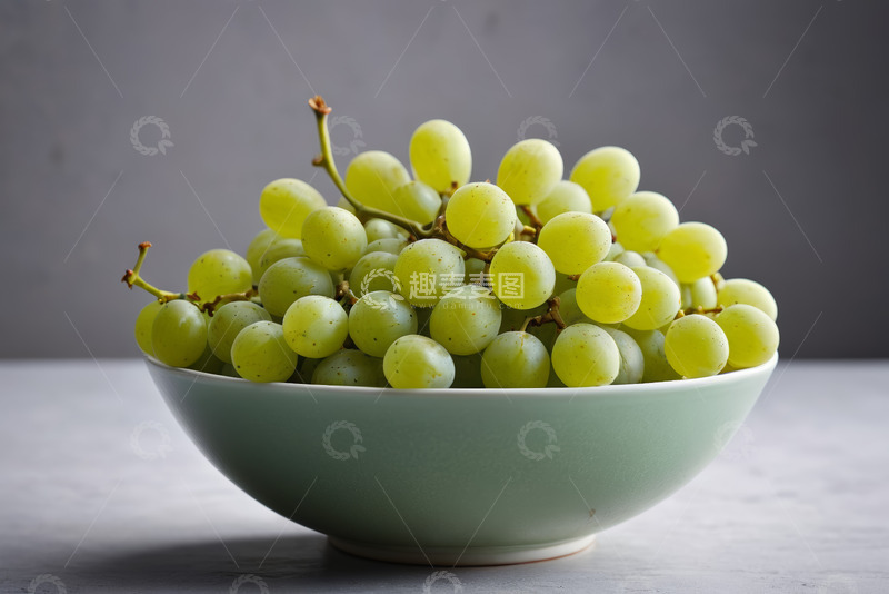 高清大图下载【趣麦麦图】碗中绿色葡萄静物