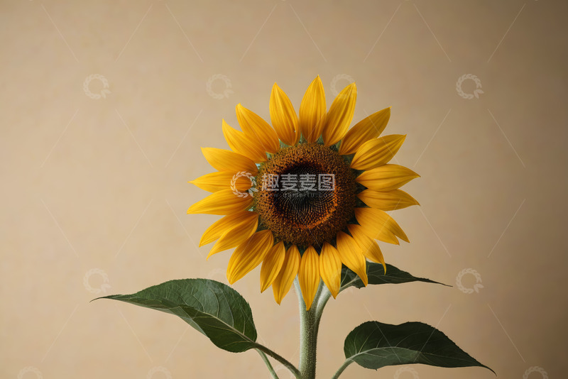 高清大图下载【趣麦麦图】单株向日葵特写