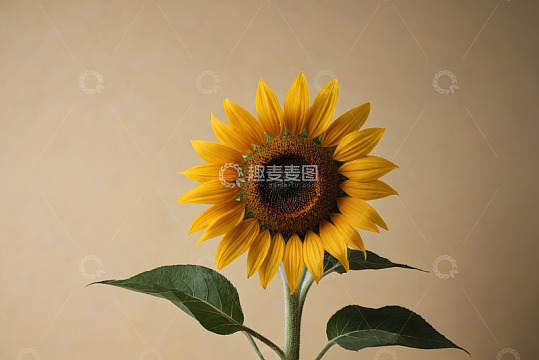 单株向日葵特写
