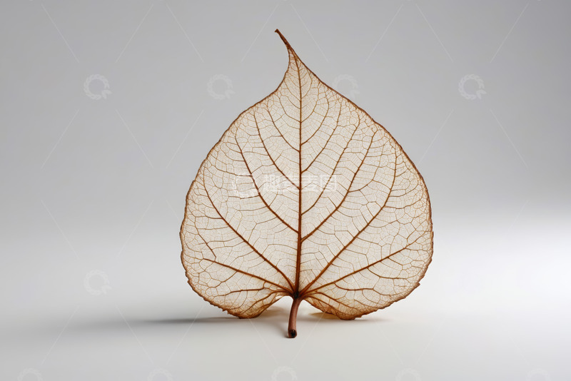 高清大图下载【趣麦麦图】单枚叶脉清晰的叶子特写