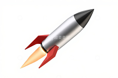 银色火箭发射场景素材