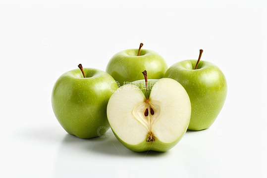 青苹果静物特写