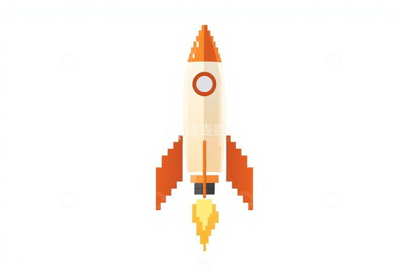 高清大图下载【趣麦麦图】金属质感火箭发射素材