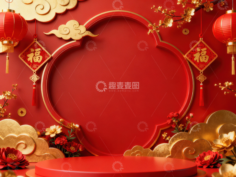 高清大图下载【趣麦麦图】新年元旦春节背景_普屏290