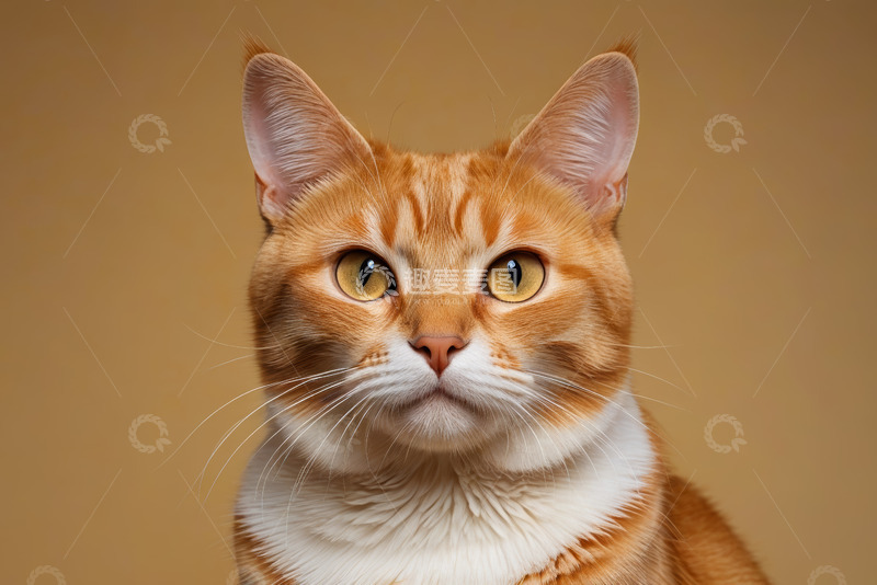 高清大图下载【趣麦麦图】橘白相间猫咪特写