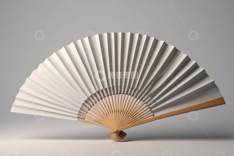 高清大图下载【趣麦麦图】白色折扇特写