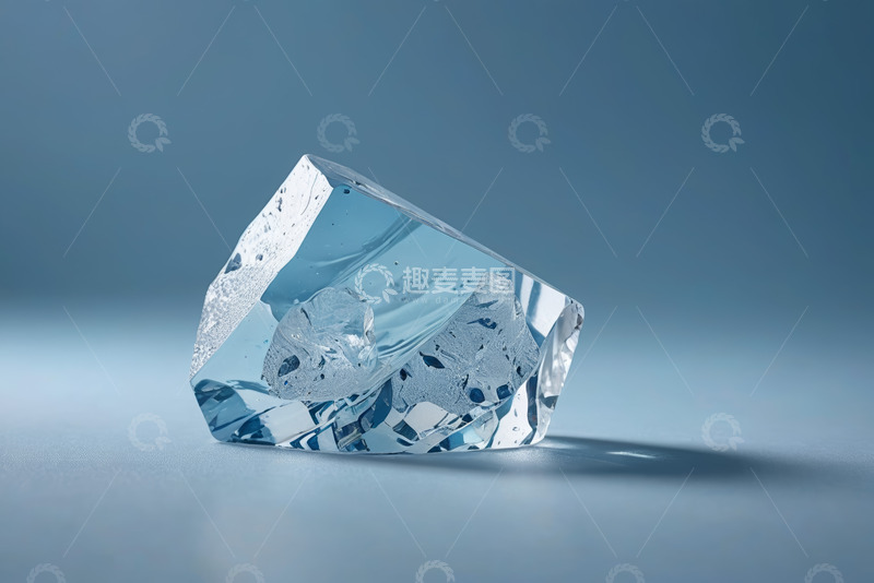 高清大图下载【趣麦麦图】蓝色透明水晶特写