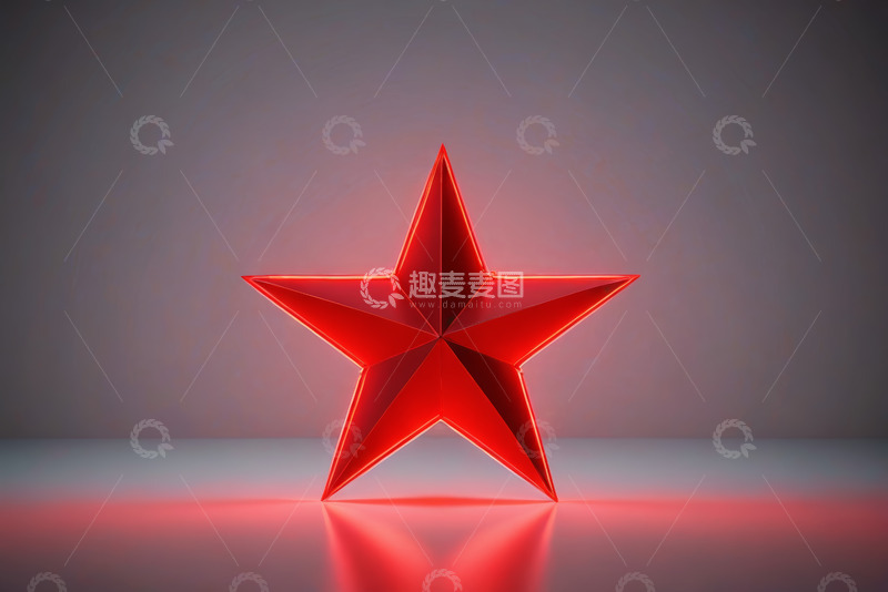 高清大图下载【趣麦麦图】红色立体五角星素材