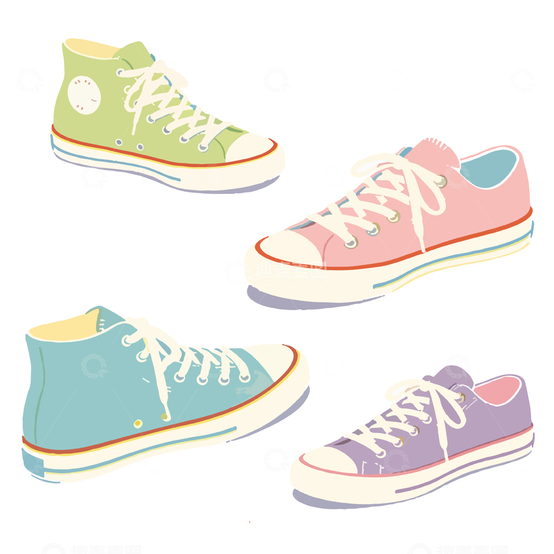 源文件下载【趣麦麦图】帆布鞋插画设计素材