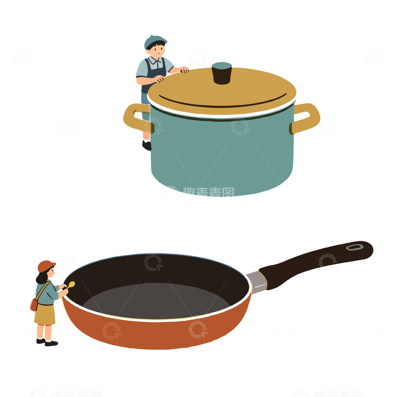 源文件下载【趣麦麦图】卡通厨房用具插画设计素材