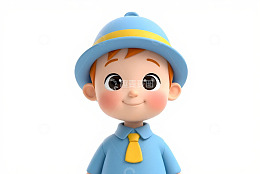 戴帽戴眼镜卡通小男孩形象