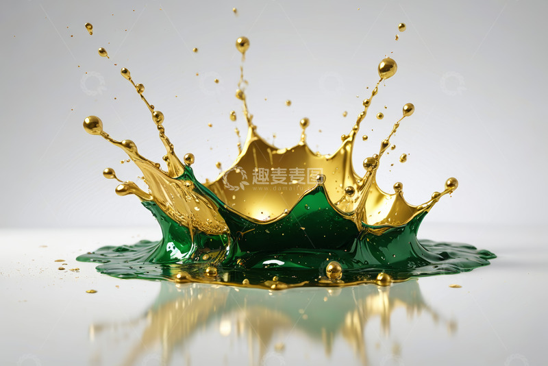 高清大图下载【趣麦麦图】金色液体飞溅瞬间