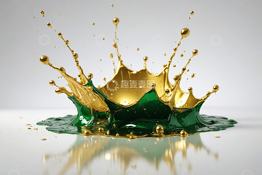 金色液体飞溅瞬间