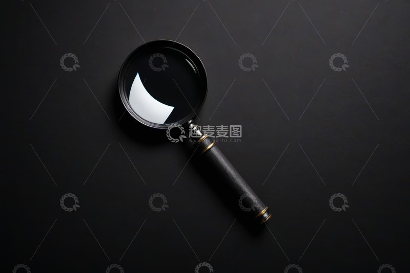 高清大图下载【趣麦麦图】黑色背景上的放大镜素材