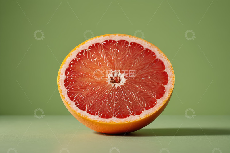 高清大图下载【趣麦麦图】半颗切开的新鲜西柚