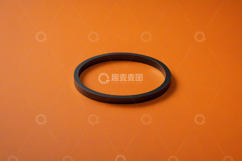 高清大图下载【趣麦麦图】橙色背景上的黑色环形物品