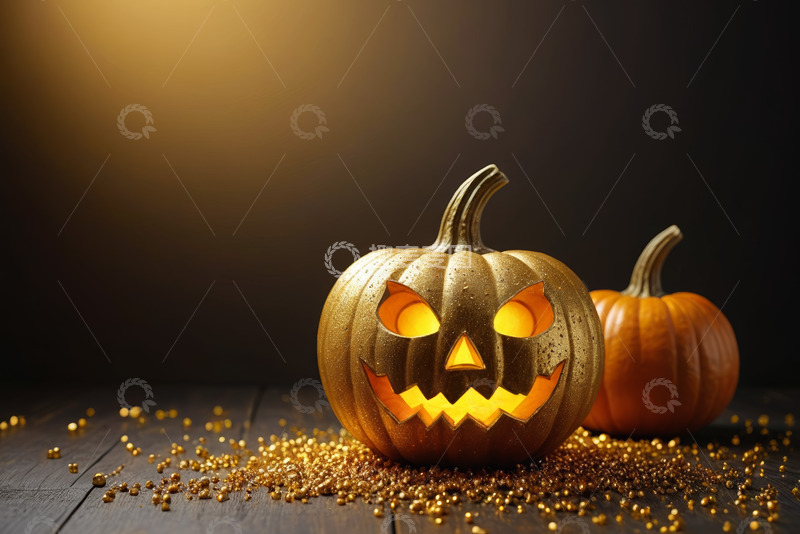 高清大图下载【趣麦麦图】万圣节南瓜装饰特写
