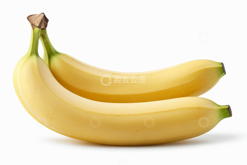 高清大图下载【趣麦麦图】两根黄色新鲜香蕉特写