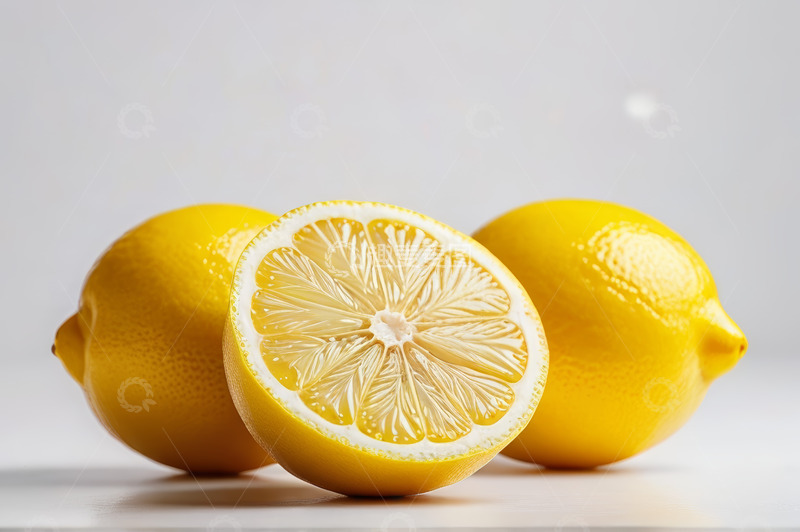 高清大图下载【趣麦麦图】新鲜柠檬及切开特写