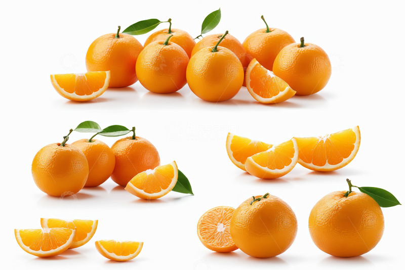 高清大图下载【趣麦麦图】多个橙子及切片特写