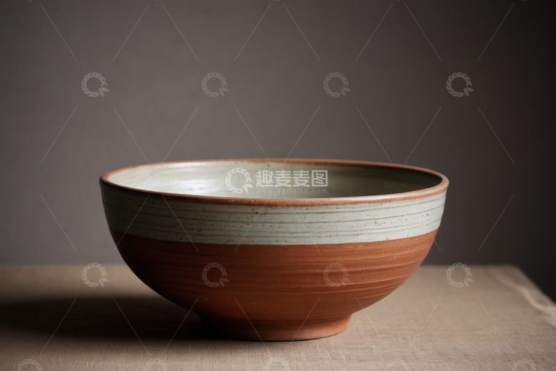 高清大图下载【趣麦麦图】棕色陶瓷碗特写