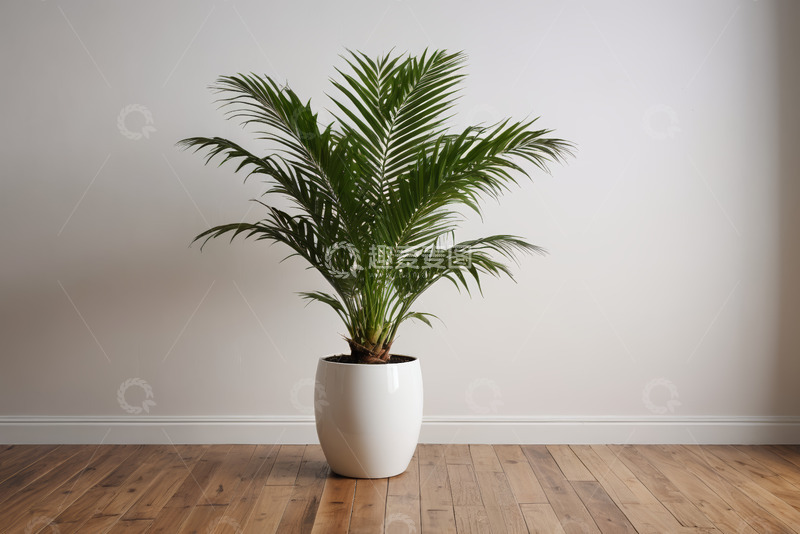 高清大图下载【趣麦麦图】室内白色花盆中的绿色植物