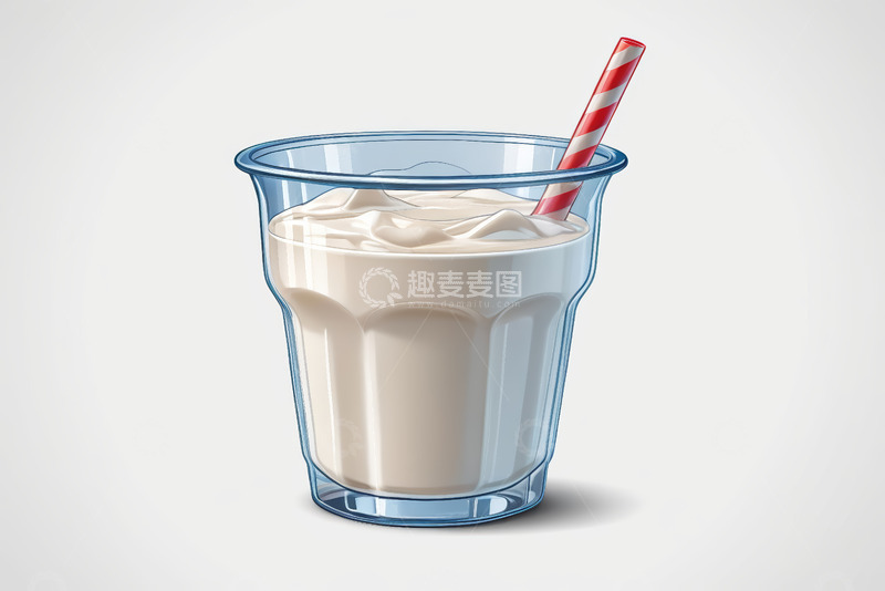 高清大图下载【趣麦麦图】透明杯中装着带吸管的饮品