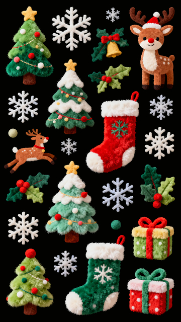 3d毛绒圣诞元素12