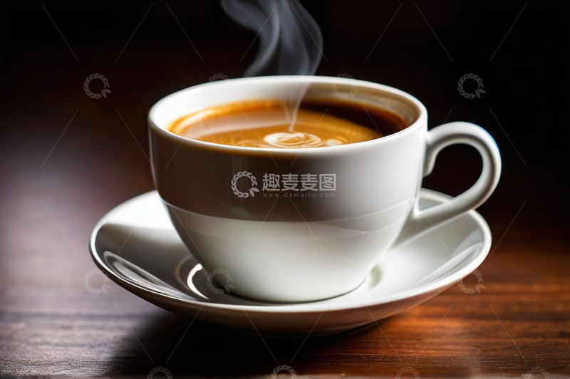 高清大图下载【趣麦麦图】白色马克杯装热咖啡特写