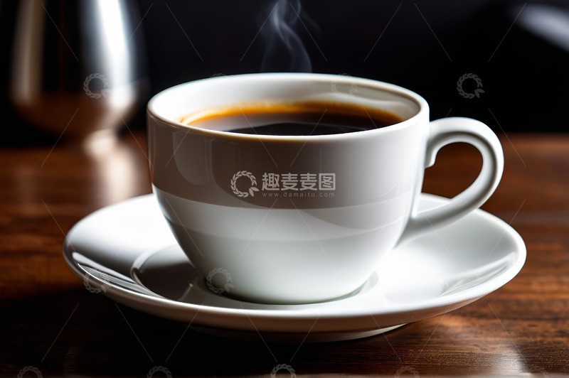 高清大图下载【趣麦麦图】白色咖啡杯装热咖啡特写