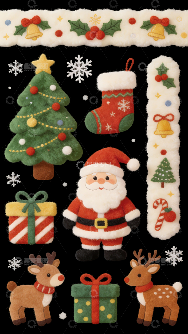 源文件下载【趣麦麦图】3d毛绒圣诞元素9