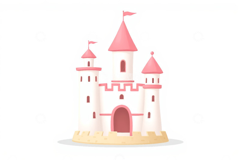 高清大图下载【趣麦麦图】粉色白色卡通城堡模型