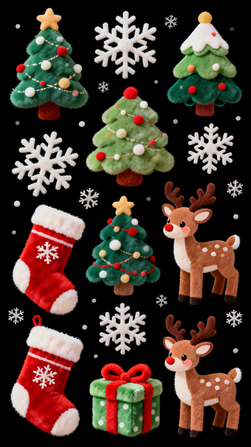 3d毛绒圣诞元素10