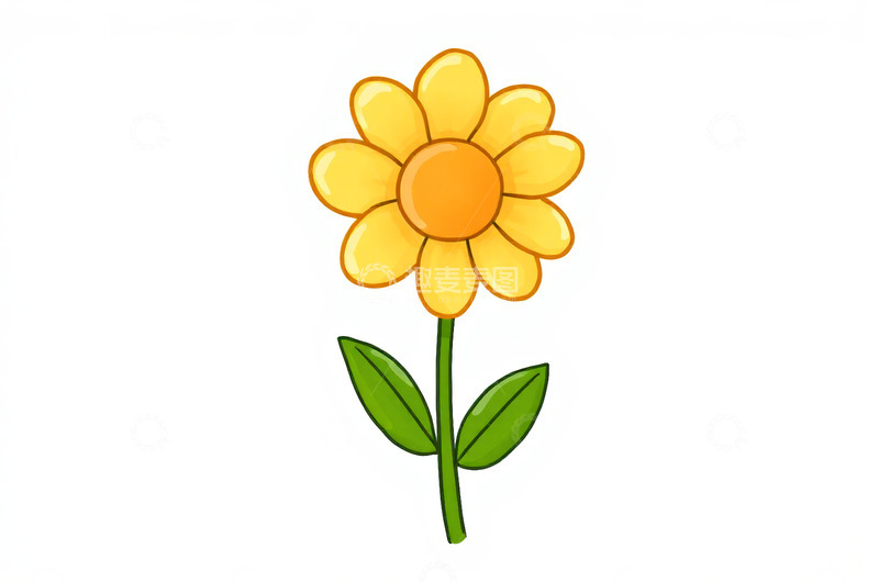 高清大图下载【趣麦麦图】两朵橙色郁金香插画