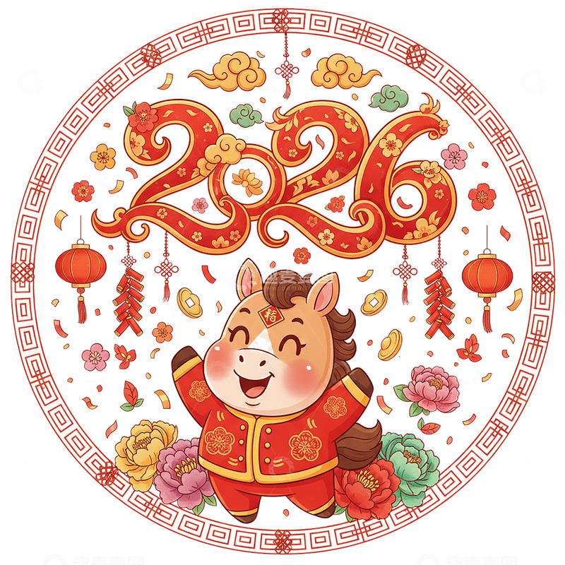 高清大图下载【趣麦麦图】2026新年艺术字