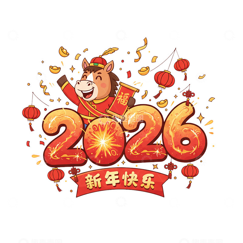 高清大图下载【趣麦麦图】2026新年艺术字17