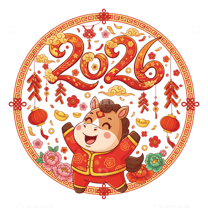 高清大图下载【趣麦麦图】2026新年艺术字1