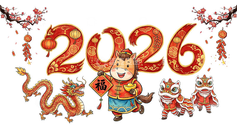 高清大图下载【趣麦麦图】2026新年艺术字4
