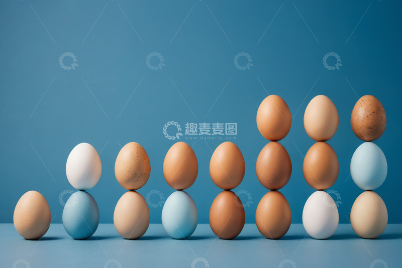 高清大图下载【趣麦麦图】多彩鸡蛋堆叠造型素材