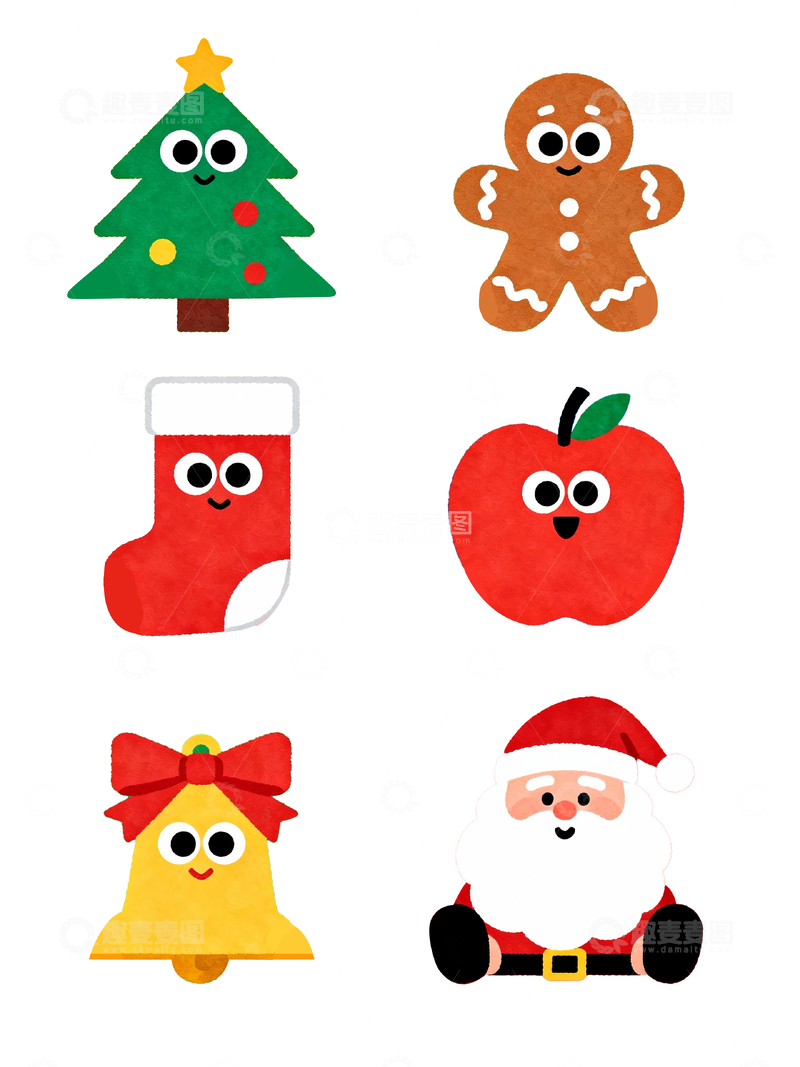 源文件下载【趣麦麦图】扁平风格可爱圣诞元素4