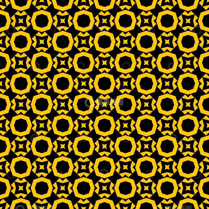源文件下载【趣麦麦图】黄黑几何花纹背景图636