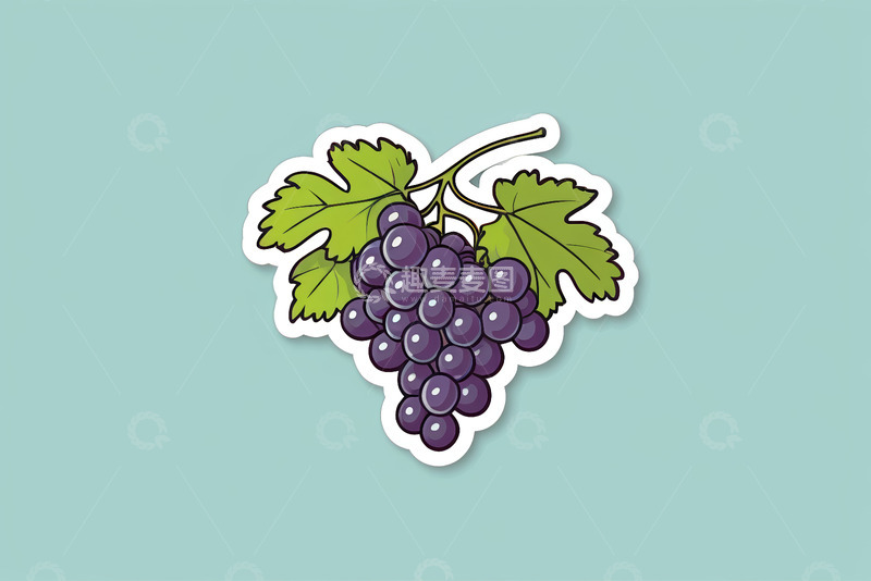 高清大图下载【趣麦麦图】卡通风格葡萄插画素材